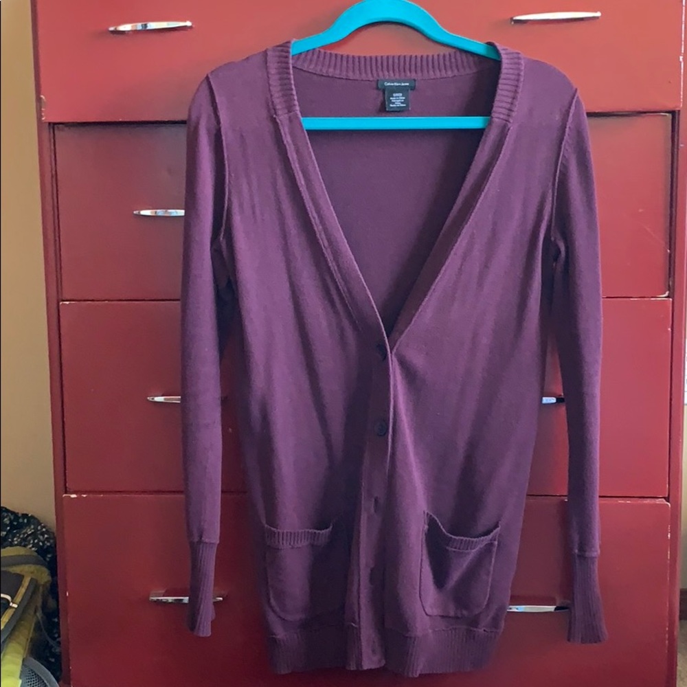 Calvin Klein Jeans Maroon Cardigan